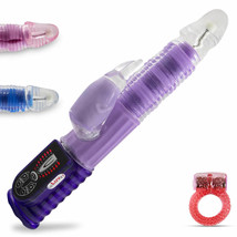 Rabbit Vibrator Wave Motion Shaft Clitoral Showerproof with Clitoral Cock Ring - £28.14 GBP