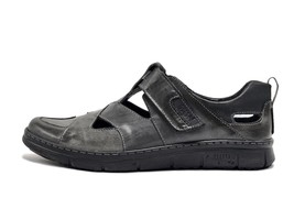 Kcr Group Men&#39;s Everyday Closed-Toe Leather Sandals Graphite - $91.00