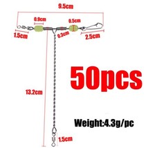 50pcs T Shape Saltwater Fishing Rig nch Balance Stainless Wire Arms With  Beads  - £81.63 GBP