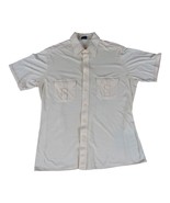 Van Heusen Mens Beige Short Sleeve Thin Fabric Button Collared Polo Shir... - £10.55 GBP