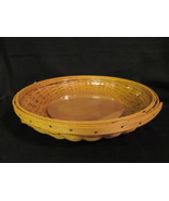 Longaberger Basket 10.5&quot; Low Bowl with Plastic Liner 2005 Signed with Wo... - £32.04 GBP