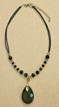 Lia Sophia Faceted Black Tear Drop Seed Bead Statement Collar Beaded Necklace  - $16.44