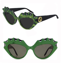 GUCCI 0781 Black Green Spike Pearl Sea Shell Runway Unisex Gg0781 002 Sunglasses - £334.18 GBP