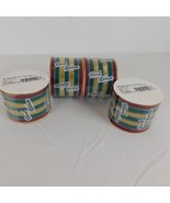 4 Christmas Crafting Ribbon Wire Edge 2.25 x 9 Feet Green Red Gold Strip... - £7.81 GBP