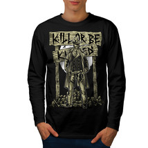 Western Killer Tee Scary Horror Men Long Sleeve T-shirt - £11.98 GBP