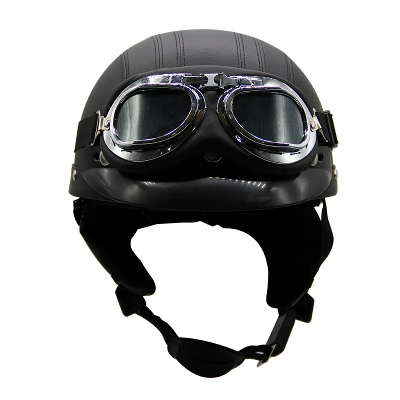 Half Motorcycle Helmet Open Face Electric Bicycle Casque Goggles Visor F... - $150.37