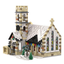 Winter Country Church Modular Building Bricks Toys MOC Blocks Collection Gift - £88.36 GBP