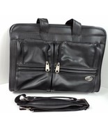 American Tourister Black Leather Laptop/Briefcase Bag w/ Shoulder Strap ... - £15.20 GBP