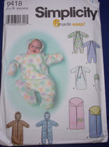 Simplicity Babies Bunting Hat &amp; One Size Blanket Bunting Size XXXS-S #94... - $5.99