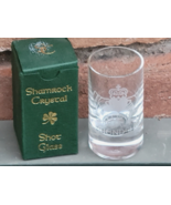 Claddagh Shot Glass IRISH SHAMROCK Crystal Etched Love Loyalty Friendship - £12.64 GBP
