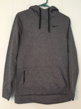 Nike men S hoodie dri-fit gray marble extra zip-close pocket - $14.82