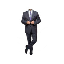 Mens DKNY 100% Wool Two Button Notch Lapel Slim fit Shark Texture 1364 Dark Gray image 5