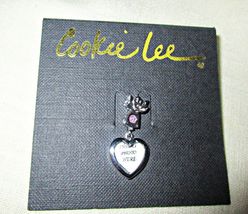 Cookie Lee Memories Pink Angel Photo Locket Tac Pin New on Card Silvertone - £4.79 GBP