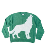 Urban Outfitters BDG Mens XL Green/ White Howling Wolf Crew Holiday Sweater - €25,66 EUR
