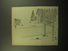 1960 Cartoon by Robert Day - You are entering White pine National Forest - $14.99