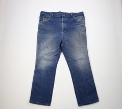 Vintage 90s Lee Mens 44x30 Distressed Wide Leg Bootcut Denim Jeans Blue USA - $44.50