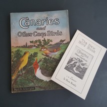 1927 antique CANARY &amp; CAGE BIRDS w AD CARD illus bird cage sparrow parrot more - £14.99 GBP