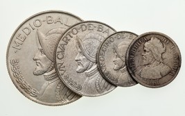 1904-1962 Panama Silver Coin  Lot of 4  KM# 2, 10.2, 11.2, 12.2 - £47.59 GBP