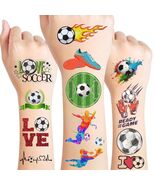 Soccer Temporary Tattoos Sport Theme Birthday Party Favors Decorations 9... - $13.53 CAD