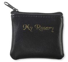 Black Leather Rosary Pouch,  New #AB-269-R2 - $7.92