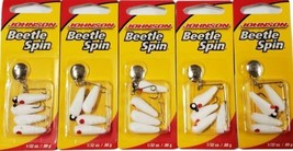Johnson Beetle Spin BSVP 1/32 oz. White Red Dot Lot of 5 New - £19.61 GBP