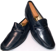 Vintage Leather Loafers Bruno Magli Shoes Italy Mens 10.5 Slip On BLUE G... - £51.23 GBP