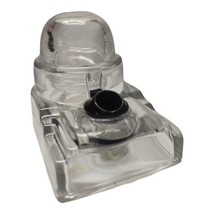 Art Deco Sengbusch Clear Glass Dome Inkwell Ink Pen Holder Stand - $85.13