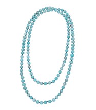 Natural Turquoise Long Beaded Necklace Wrap - £54.54 GBP