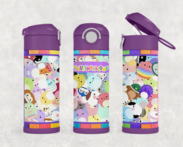 Personalized Squishmallows 12oz Kids Stainless Steel Water Bottle Tumbler - £17.56 GBP
