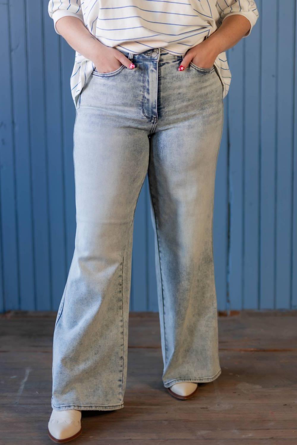 Judy Blue Can You Handle It Wide Leg Jean Acid Wash - $51.00
