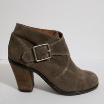 Lucky Brand Mickie Ankle Boots Taupe Grey Suede Booties 6.5 US 36.5 EU - £25.11 GBP