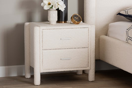 Lilly Modern White Teddy-Bear Fabric 2-Drawer Nightstand - $3,679.11 MXN