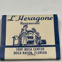 Vintage  Matchbox Cover  L’ Hexagone Restaurant   Boca Raton, FL  gmg  unstruck - £9.73 GBP