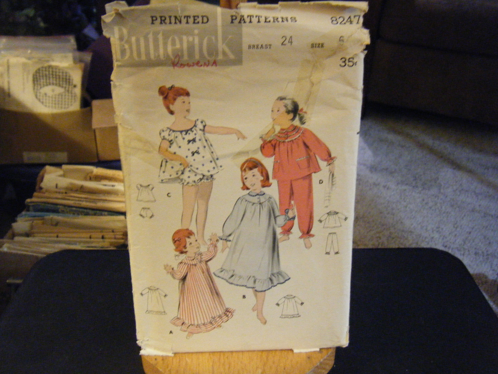 Primary image for Butterick 8247 Girl's Nightgowns & Pajamas Pattern - Size 6 Chest 24