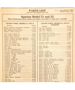 1931 Sparton Radio Model 51 And 52 Parts List Electronics Ephemera F20A - $460.99 MXN
