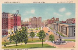 Memorial Square Andrew Jackson Hotel Nashville Tennessee TN Postcard C51 - $2.99