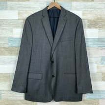 Michael Kors Wool Sport Coat Gray Mesh Lined Birdseye Mens Size 46L 46 Long - $89.08