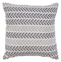 18&quot; X 18&quot; Gray and White Chevron Cotton Zippered Pillow - £38.50 GBP