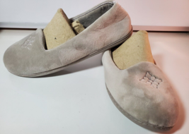 Dearfoam Women&#39;s Peacoat Microfiber Velour Grey Loafer Slipper Size XL 1... - $12.86