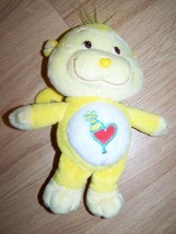 9&quot; Care Bear Cousin Playful Heart Monkey Plush Yellow Heart Tummy Party Hat EUC - £12.64 GBP