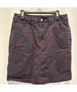 Croft &amp; Barrow Embroidered lobster Navy Skirt with Red Accents - €21,49 EUR