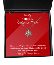 Fossil Collector Niece Necklace Birthday Gifts - Crown Pendant Jewelry Present  - $49.95
