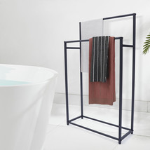 Nordic Metal Floor Standing Bathroom Towel Holder Storage Rack Drying Ha... - $73.99