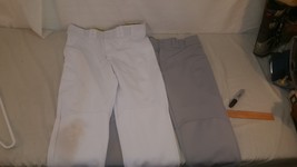 lot of 2 (two) Easton Adult Mens Baseball Softball Pants White and Grey 40423 - £14.58 GBP