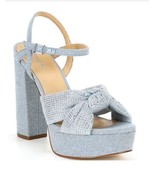 New Michael Kors Women&#39;s Josie Rhinestone Denim Platform Sandal Blue Var... - $153.16 CAD