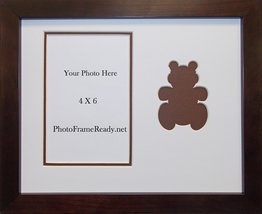 Tabletop Children&#39;s Brown Teddy Bear Infant Wood Photo Frame 8x10 Holds ... - £13.78 GBP