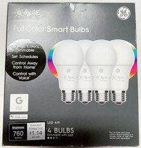 NEW 4-Pack C by GE 93126482 A19 Bluetooth Smart LED Light Bulb - Multicolor - £28.80 GBP