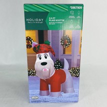 3.5 FT Plaid Scottie White Scottish Dog Yard Inflatable Christmas Sweate... - $29.99