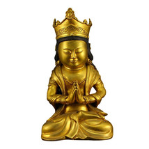 Vintage Chinese Gilt Gold Bronze Bodhisattva Statue - £1,175.46 GBP