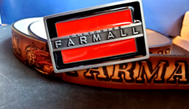 Farmall tractor Genuine Leather  belt and Farmall Epoxy Alloy buckle - 30-54 - £30.97 GBP+